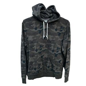 Old Navy Men’s Size Medium Green Camo Camouflage Print Pullover Hoodie Hood